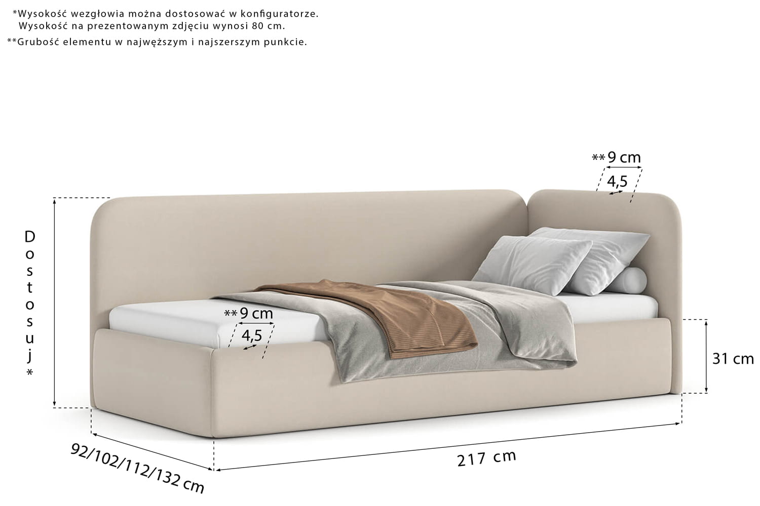 Smooth Nest Upholstered Bed