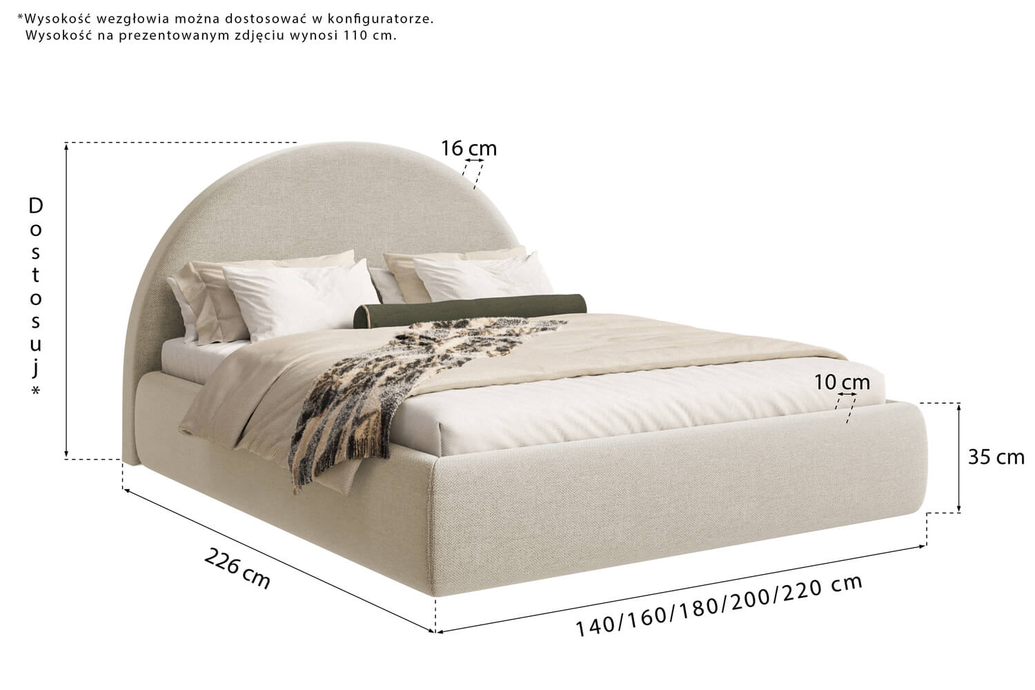 Arch Moon Upholstered Bed