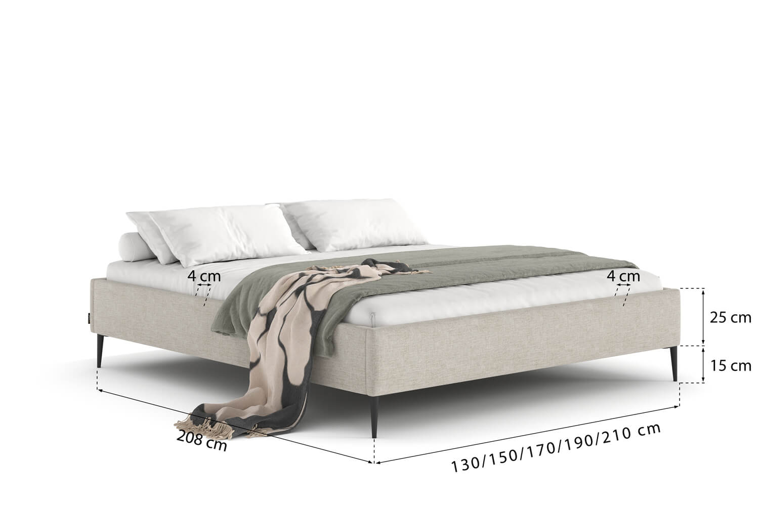 Floating Frame Upholstered Bed