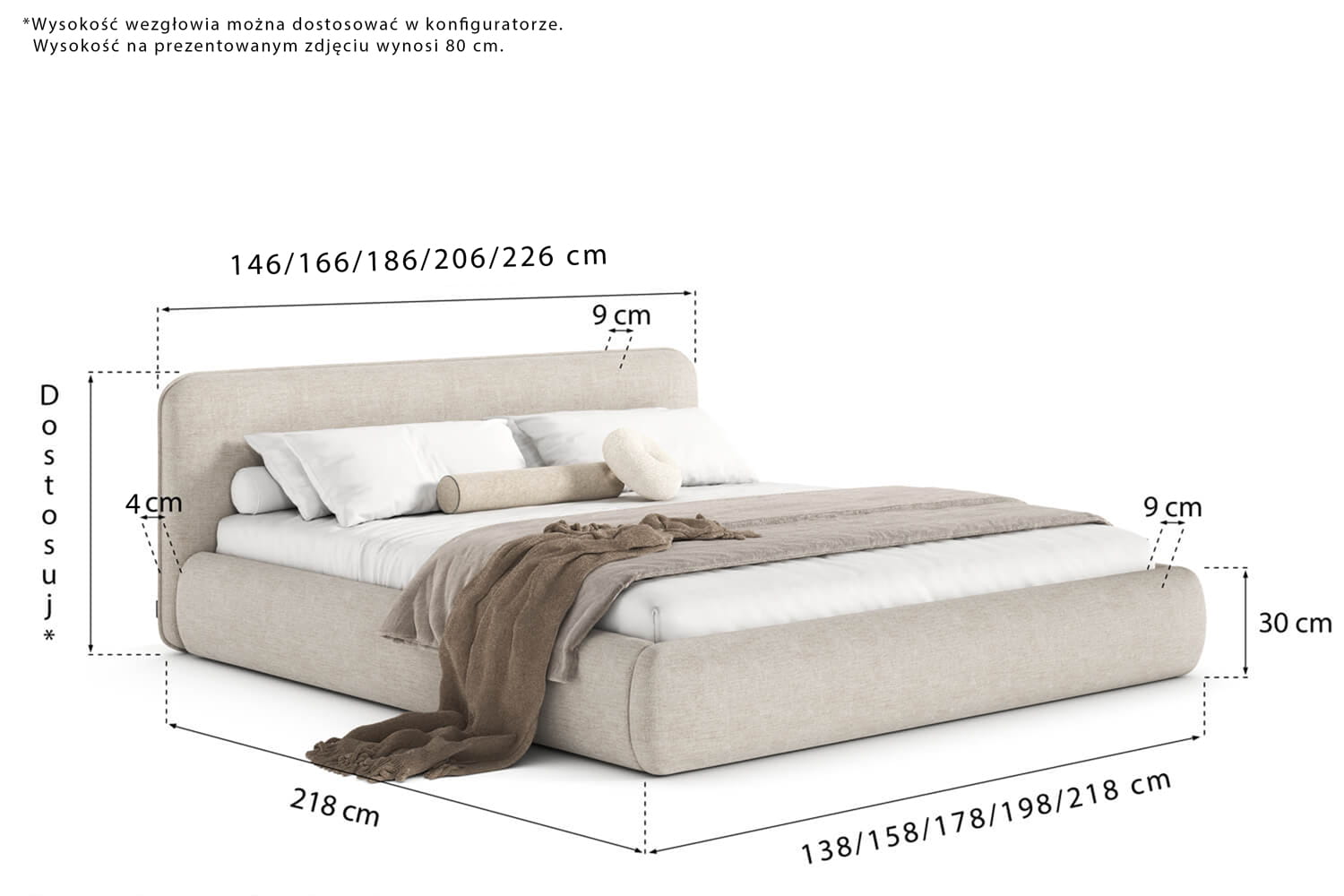 Soft Round Upholstered Bed