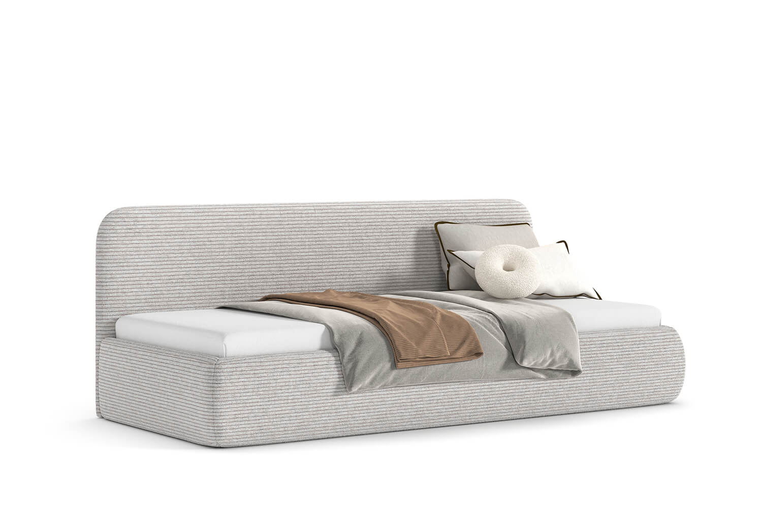 Cord Lounge Single Upholstered Bed
