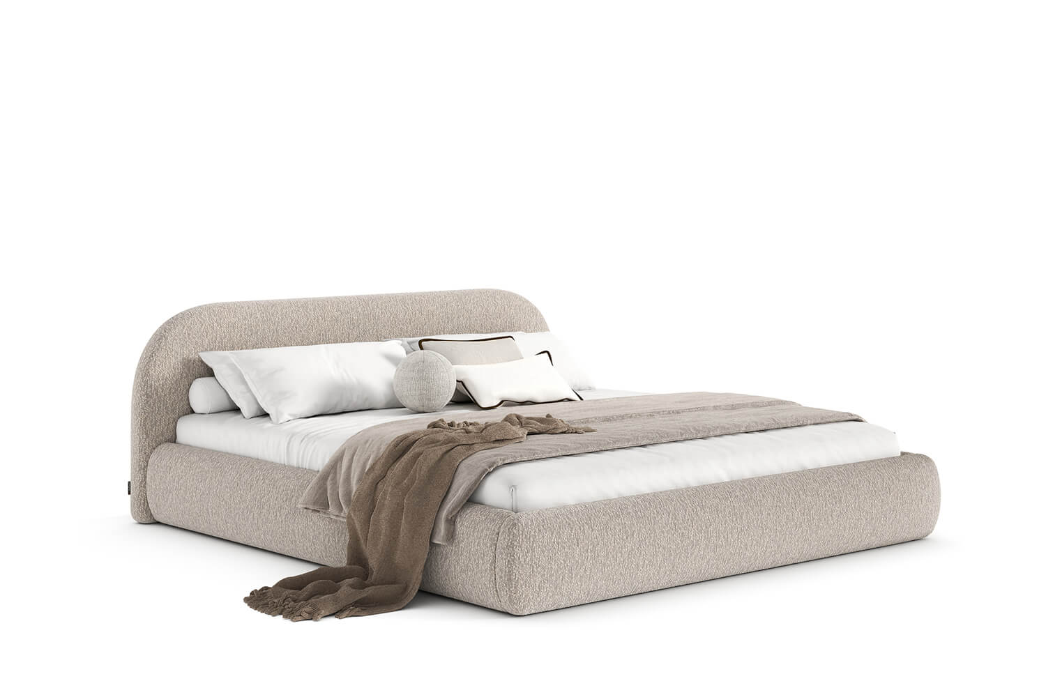 Cloud Boucle Upholstered Bed