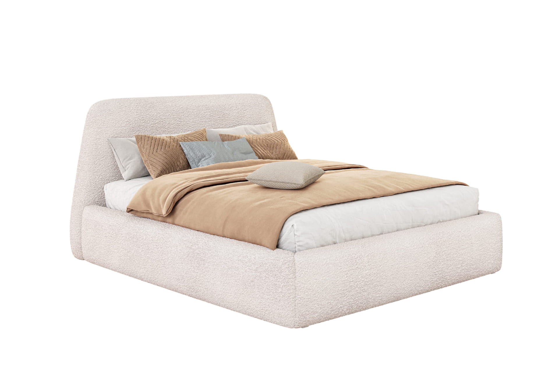 Cocoon Boucle Upholstered Bed