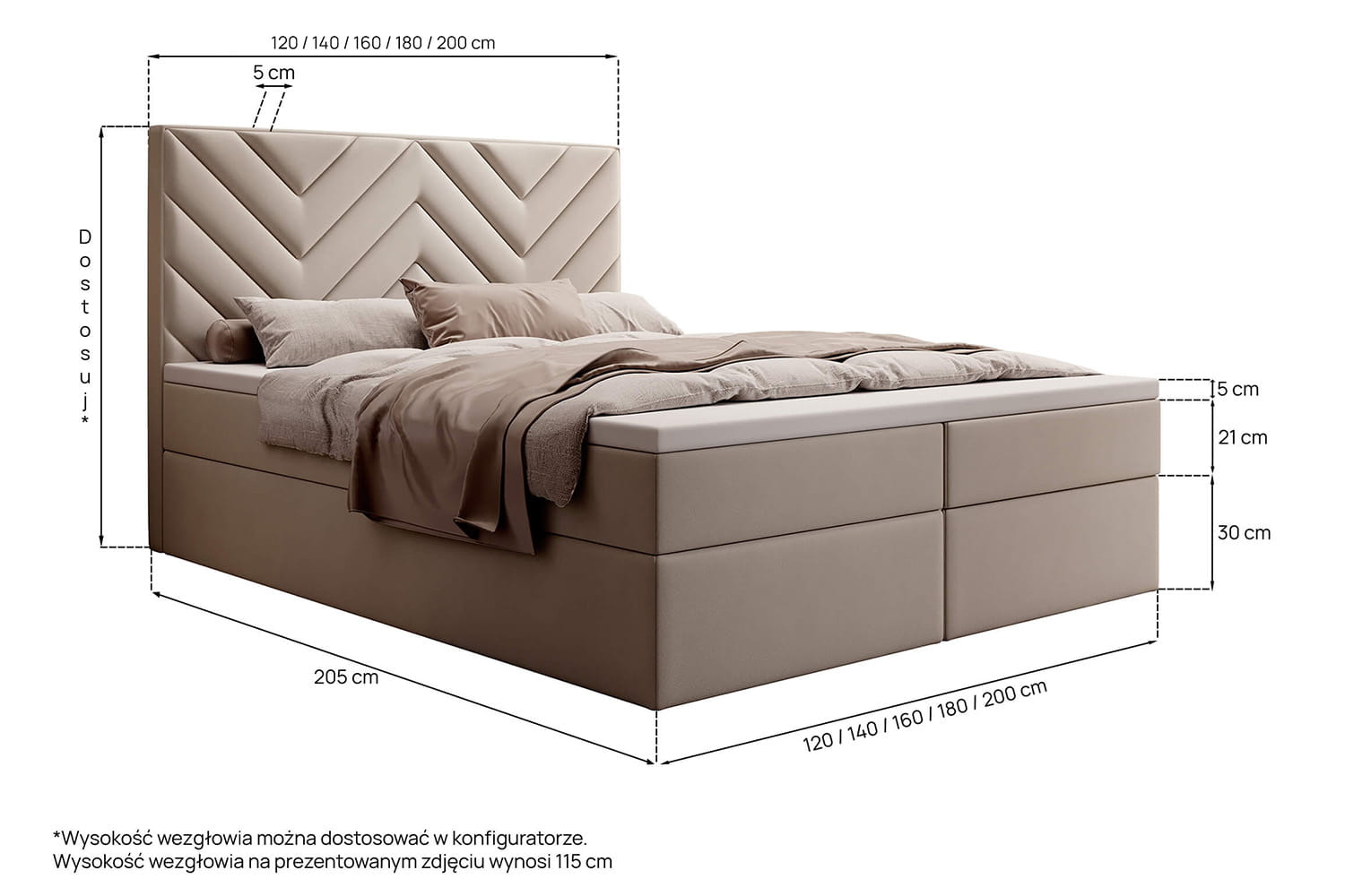 Chevron Lux Continental Bed