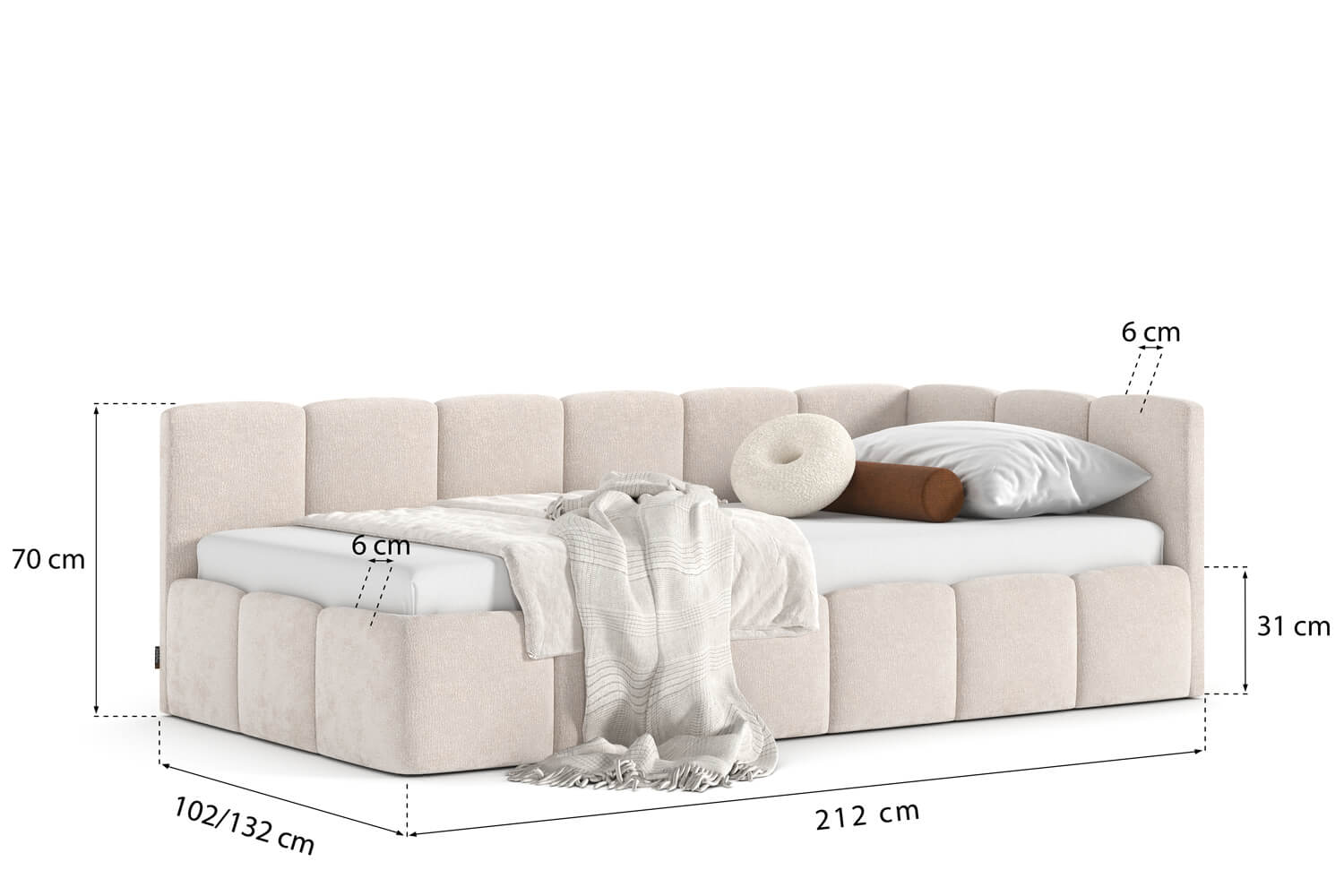 Bubble Corner Upholstered Bed