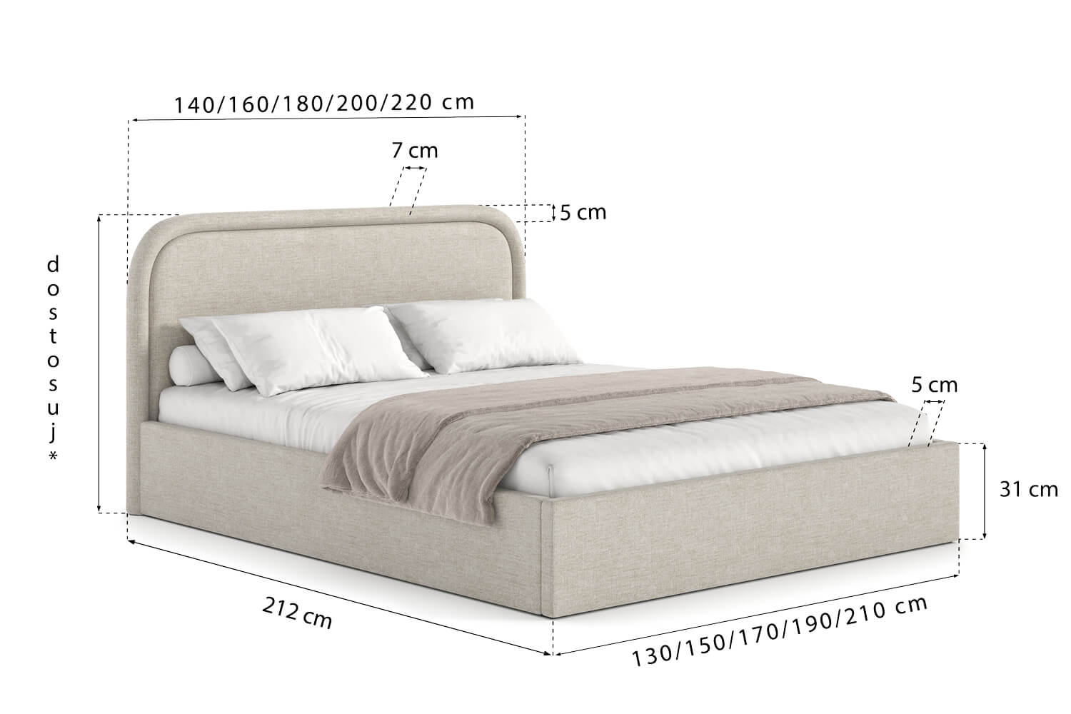 Arco Frame Upholstered Bed