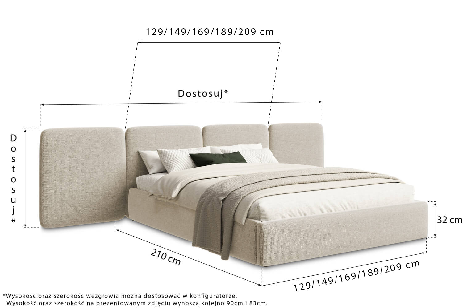 Modular Panels Upholstered Bed