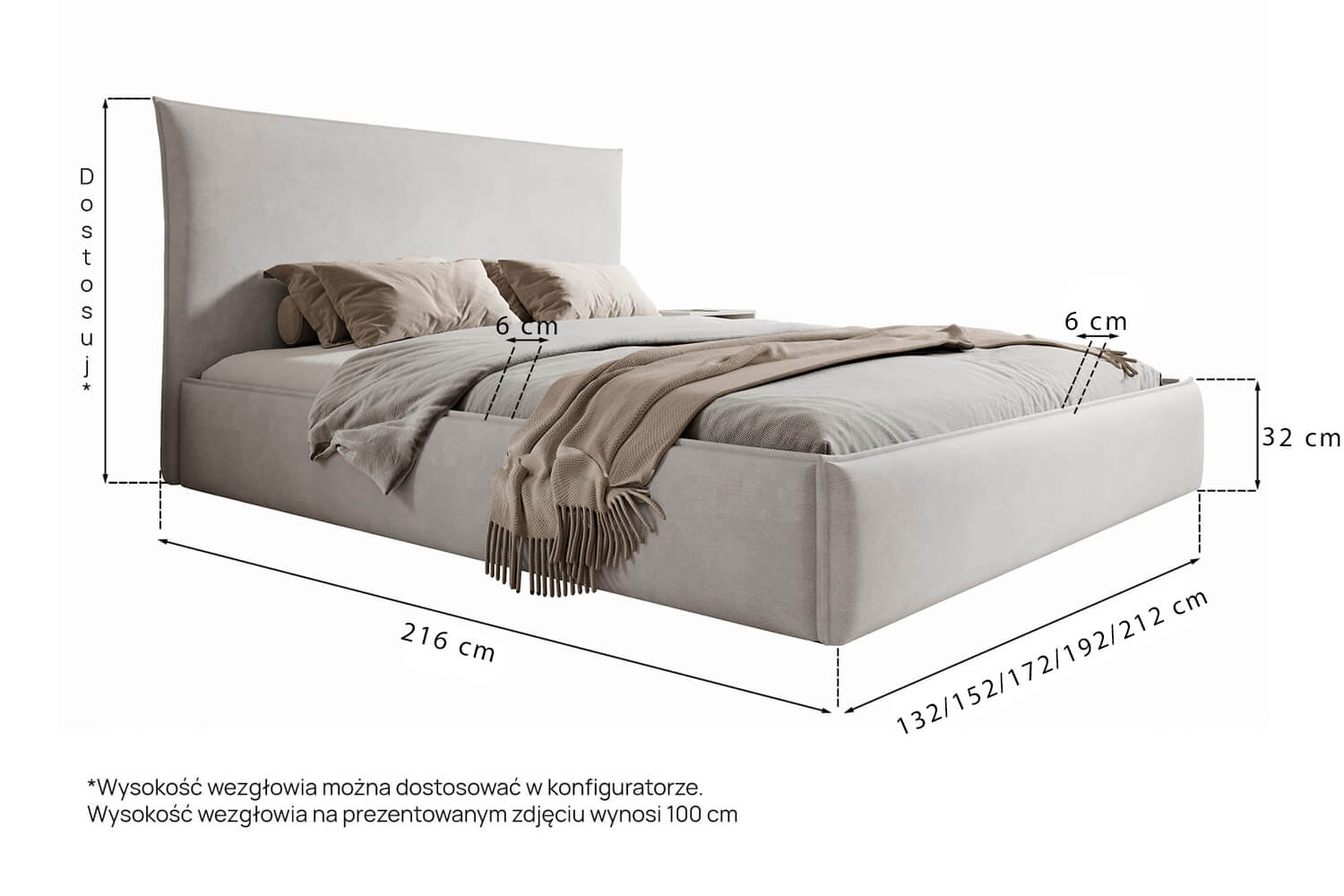 Sail Edge Upholstered Bed
