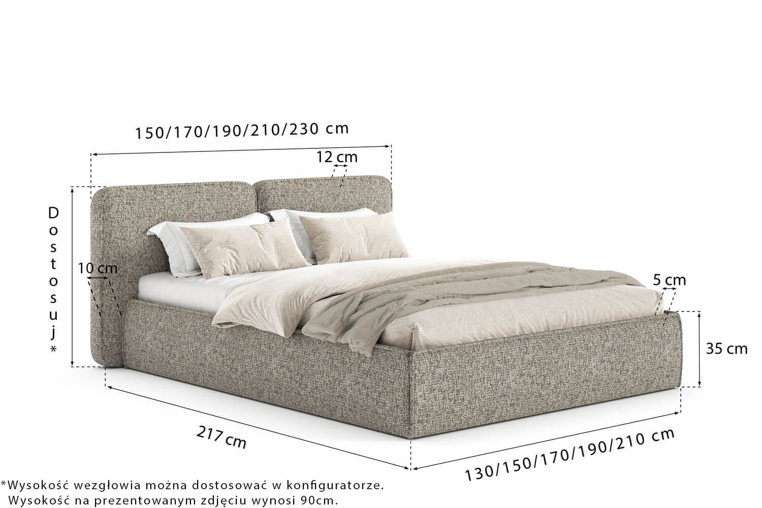 Twin Pillow Upholstered Bed